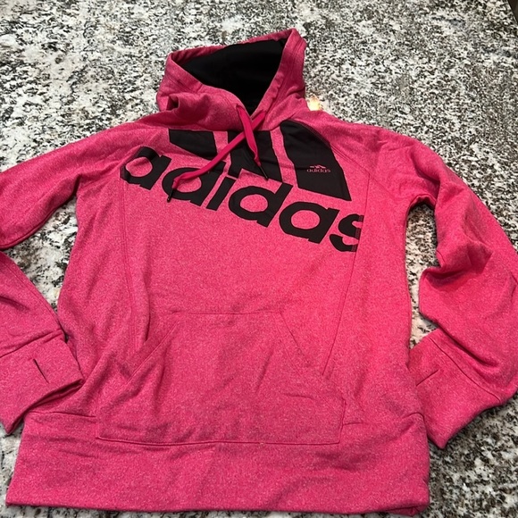 Adidas Sweatshirt Hoodie Adult Small Women’s Pink Climawarm Fleece Crew Bundle - Picture 4 of 5